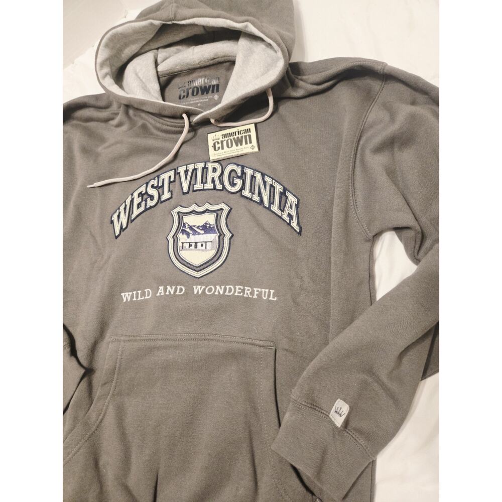 West Virginia Mountaineers Hoodie M Sweatshirt Gray Cadre Wild & Wonderfull Mens